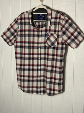 Rugby Ralph Lauren Men's L Plaid Short Sleeve Button Up Preppy Discontinued